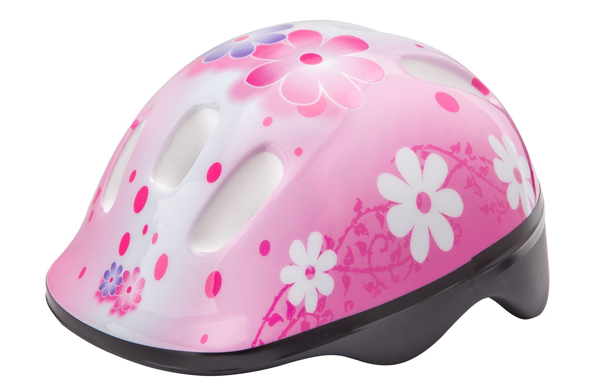 Шлем защитный MV6-2 (out-mold) бело розовый с цветами, M